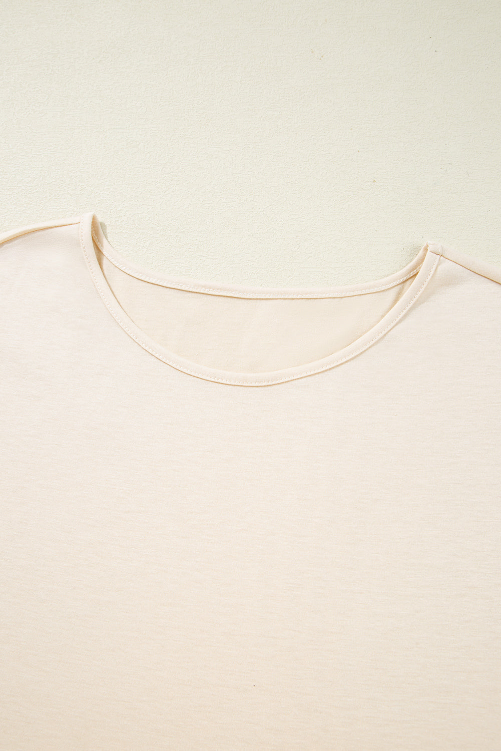 Parchment Lace Patchwork Short Sleeve Round Neck Plus Size Summer Top