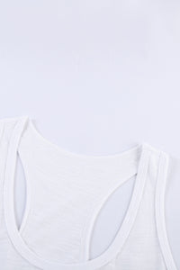 Gray Scoop Neck Basic Solid Tank Top