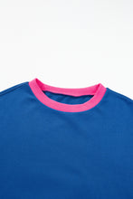 Load image into Gallery viewer, Blue Colorblock Bubble Sleeve Sweatshirt
