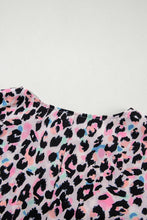 Load image into Gallery viewer, Pink Multicolor Leopard Print V Neck Oversized Blouse
