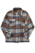 Load image into Gallery viewer, Cinnamon Plaid Print Chest Pockets Turn Down Collar Shacket
