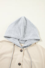 Load image into Gallery viewer, Beige Oversized Corduroy Contrast Hooded Shacket
