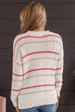 Load image into Gallery viewer, Pink Striped Confetti Knit Sweater
