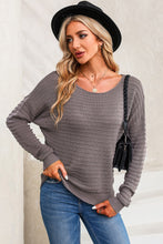 Load image into Gallery viewer, Green Textured Knit Round Neck Dolman Sleeve Sweater
