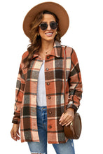 Load image into Gallery viewer, Red Plaid Print Buttoned Shirt Jacket
