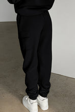 Load image into Gallery viewer, Black Solid Multi Pockets Elastic High Waist Active Pants
