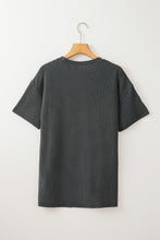 Load image into Gallery viewer, Carbon Grey Corded Knit Pocketed Loose Fit T Shirt
