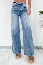 Load image into Gallery viewer, Dusk Blue Central Seamed Wide Leg High Waist Jeans
