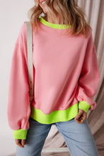 Load image into Gallery viewer, Blue Colorblock Bubble Sleeve Sweatshirt
