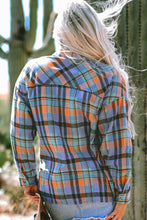 Load image into Gallery viewer, Orange Plaid Print Loose Vintage Shirt
