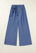 Load image into Gallery viewer, Wild Wind Belted Frilly Waist Wide Leg Loose Pants
