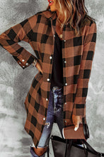 Load image into Gallery viewer, Green Turn-down Collar Plaid Shirt Coat
