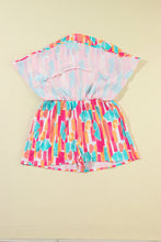 Load image into Gallery viewer, Rose Abstract Print A-line Ruffled Hem Shorts
