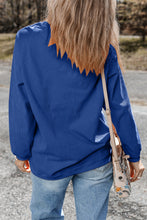 Load image into Gallery viewer, Dark Blue Ribbed Corduroy Oversized Sweatshirt
