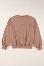 Load image into Gallery viewer, Gray Exposed Seam Batwing Sleeve Drop Shoulder Sweatshirt
