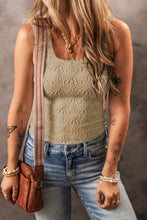 Load image into Gallery viewer, Smoke Gray Floral Jacquard Square Neck Tank Top
