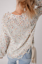 Load image into Gallery viewer, White Colorful Confetti Distressed Knit Sweater
