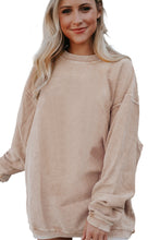 Load image into Gallery viewer, Smoke Gray Ribbed Corduroy Oversized Sweatshirt
