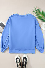 Load image into Gallery viewer, Sky Blue Sequin Trim Embroidered Star USA Pattern Sweatshirt
