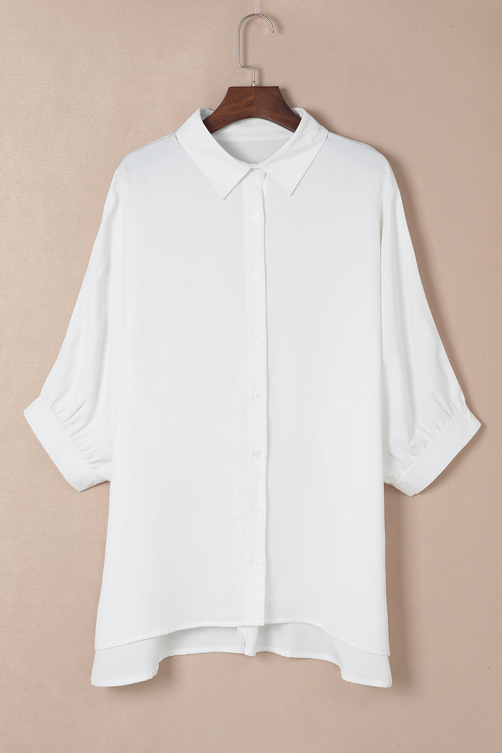 Black 3/4 Puff Sleeve Oversize Shirt