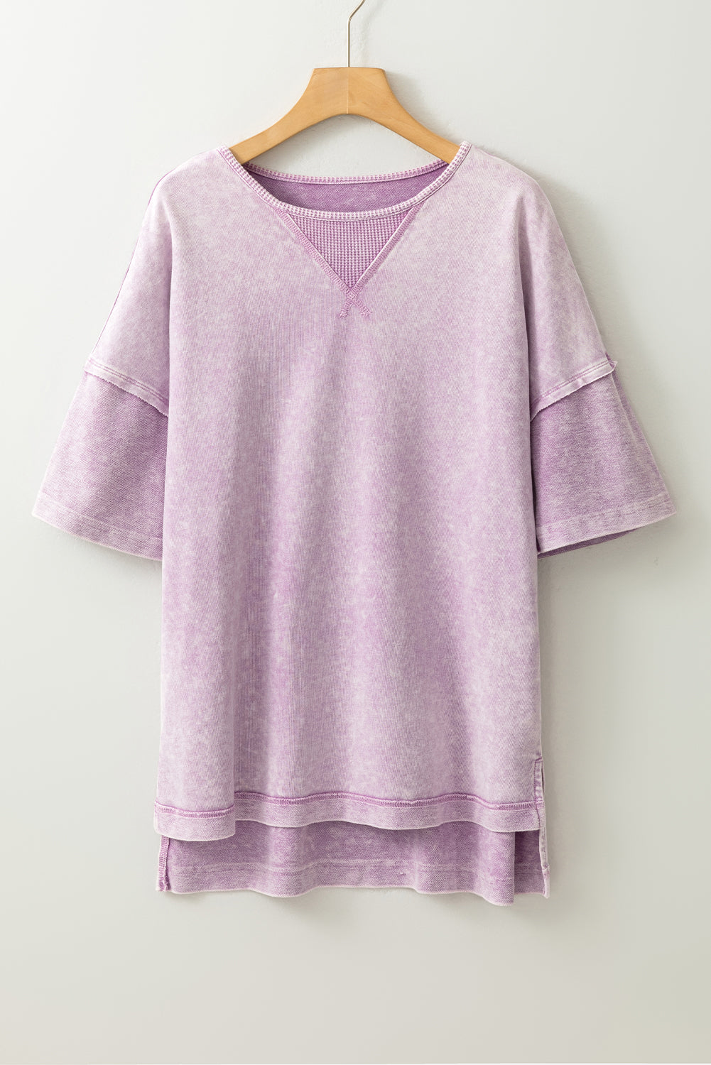 Philippine Gray Mineral Wash Exposed Seam Drop Shoulder Oversized Tee