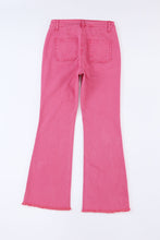 Load image into Gallery viewer, Pink Ankle-length Flare Leg Raw Hem Jeans
