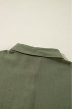 Load image into Gallery viewer, Jungle Green Puff Sleeve Buttoned Tiered Pleated Shirt Mini Dress
