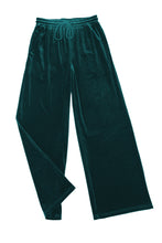 Load image into Gallery viewer, Black Solid Drawstring Waist Wide Leg Pants
