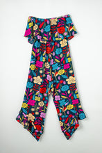 Load image into Gallery viewer, Red Mix Tropical Print Strapless Ruffled Jumpsuit
