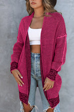 Load image into Gallery viewer, Yellow Plaid Knitted Long Open Front Cardigan
