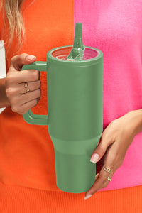 Pear Green Frosted Stainless Handle Large Vacuum Cup with Straw 40oz