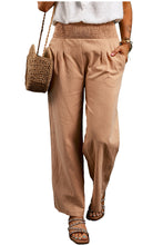 Load image into Gallery viewer, Clay Smocked Waist Loose Straight Leg Pants
