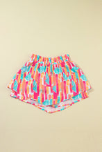 Load image into Gallery viewer, Rose Abstract Print A-line Ruffled Hem Shorts
