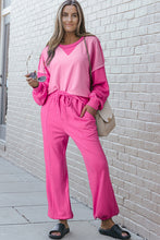 Load image into Gallery viewer, Bonbon Contrast Patchwork Pullover and Drawstring Joggers Set
