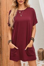 Load image into Gallery viewer, Gray Side Pockets Short Sleeve Tunic Top
