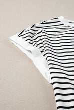 Load image into Gallery viewer, White Stripe Contrast Edge Tee and Shorts Set
