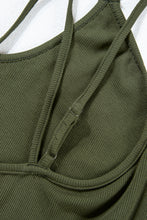 Load image into Gallery viewer, Jungle Green Exposed Seam Detail Double Straps Tank Top
