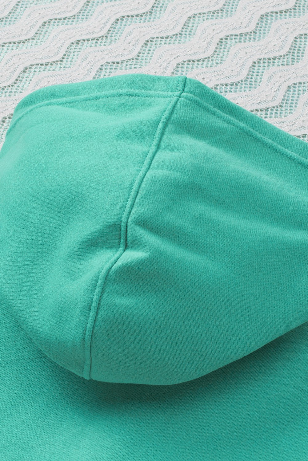 Green Batwing Sleeve Pocketed Henley Hoodie