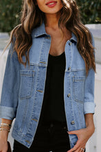 Load image into Gallery viewer, Wild Wind Washed Oversize Pocketed Denim Jacket
