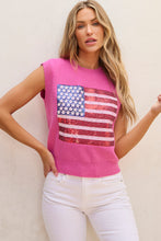 Load image into Gallery viewer, Bonbon Sparkling American Flag Knitted Vest
