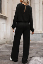 Load image into Gallery viewer, Laurel Green Solid Ribbed Knit Keyhole Back High Waist Jumpsuit
