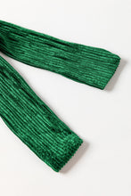 Load image into Gallery viewer, Green Tie Waist Crinkle Velvet Dress
