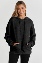 Load image into Gallery viewer, White Quilted Kangaroo Pocket Drawstring Hoodie
