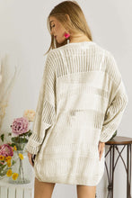 Load image into Gallery viewer, White Solid Color Lightweight Open Knit Tunic Cardigan
