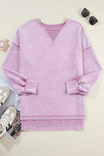 Load image into Gallery viewer, Orchid Petal Mineral Wash Drop Shoulder Pullover Sweatshirt
