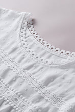 Load image into Gallery viewer, Pink Swiss Dot Lace Splicing Short Sleeve Top
