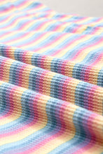 Load image into Gallery viewer, Pink Stripe Rainbow Tee Tasseled String Wide Leg Pants Set
