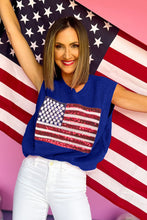 Load image into Gallery viewer, Bonbon Sparkling American Flag Knitted Vest
