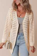 Load image into Gallery viewer, Apricot Solid Color Open Knit Duster Cardigan
