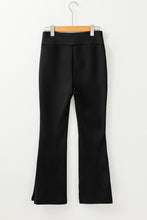 Load image into Gallery viewer, Black Thermal Lined Split Flare Leg Pants
